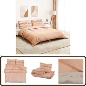 vidaXL Dekbedovertrekset - 260x220 cm - Katoen - Roze Dekbedovertrek - Katoen - Roze - Tweepersoons - Bedding