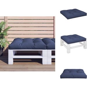 vidaXL Palletkussen - Palletkussens - Palletbankkussen - Bankkussen - Palletkussen 70x70x12 cm stof marineblauw