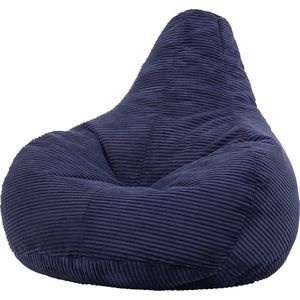 icon “Dalton” Corduroy Zitzakfauteuil, Marineblauw, Zitzakstoel, Cord Zitzak Volwassenen met Vulling, Woonkamerzitzakken