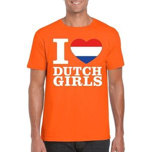 Oranje I love Dutch girls shirt heren XXL
