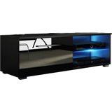 TV Kast Meubel Hoogglans Zwart - Modern Design Inclusief Led verlichting