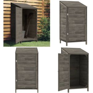 vidaXL Tuinschuur 55x52x112 cm massief vurenhout antracietkleurig - Tuinschuur - Tuinschuren - Schuur - Tuinberging
