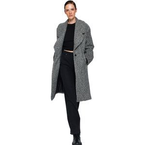 Trendyol Antraciet Lange Wollen Oversized Kasjmier Jas Twoaw23Kb00168
