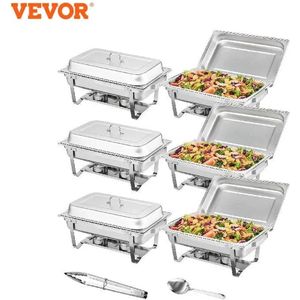 Bolmans - Bak - Catering Warmer - Buffet Bak - Buffet Warmer - Serveerschaal - Catering Warmhoudbakken - Opvouwbaar Standaard - Warm/Koud - Zilver - 2 Stuks