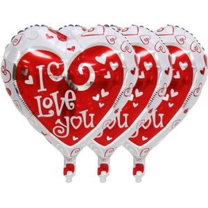 Valentijn cadeautje voor hem - Valentijn cadeautje voor haar - Valentijn ballonnen I Love You - 3-Pack Folie ballonnen - Valentijn decoratie - 46 CM - Valentijns cadeautjes - Valentijnsdag