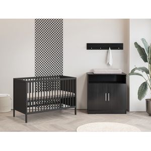 Cabino Babykamer Zwart 2 Delig Baby Bed Lola + Commode Tucson