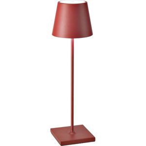 Oplaadbare Tafellamp - Dimbaar - Aluminium - Bureaulamp - Waterdicht - 38CM - IP54 - Rood