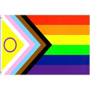 Go Go Gadget - ""Progressieve Trotsvlag - Intersekse - Intersex - Regenboogvlag - 90x150 cm - LHBTIQA+