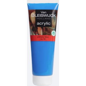 Van Bleiswijck - acrylverf primary - blue - 250 ml - Sneldrogende verf, geschikt voor elke ondergrond