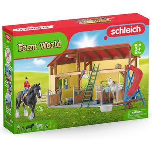 schleich FARM WORLD - Paardenstal - Paarden Speelgoed - 2 Paarden en Boerderij Speelfiguren - 82 onderdelen