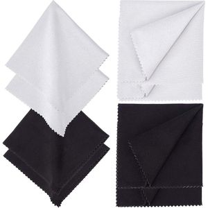 8 Vellen 2 Kleuren Brillen Reinigingsdoeken - Vierkante Fluwelen Bril Microfiber Lens Scherm Cleaner - Lint Streak Gratis Zwart Wit - Bril Camera Mobiele Telefoons .