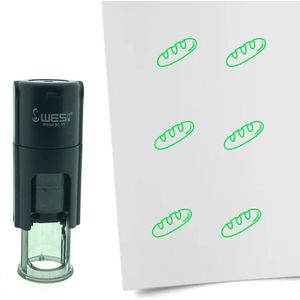 CombiCraft Stempel Stokbrood 10mm rond - groene inkt