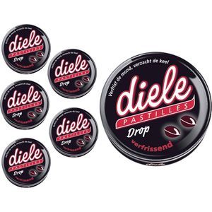 6 doosjes Diele Pastilles Drop In Blik á 75 gram - Voordeelverpakking Snoepgoed