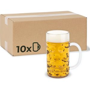MyDrinkglass Plastic Bierpul | Bierpul Plastic | 10 Stuks | Oktoberfest | Plastic Glazen | Zero Waste | Herbruikbaar | Onbreekbare Bierpullen | 500 ml |