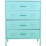 MaximaVida metalen locker ladekast Finn 80 x 40 x 102 cm aqua - 4 lades