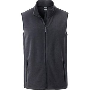 James and Nicholson Heren Workwear Fleece Bodywarmer (Koolstof Grijs/Zwart)