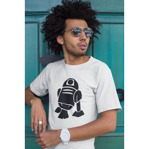 Rick & Rich - T-Shirt R2-D2 3 - T-Shirt Star Wars - Wit Shirt - T-shirt met opdruk - Shirt met ronde hals - T-shirt Man - T-shirt met ronde hals - T-shirt maat XL