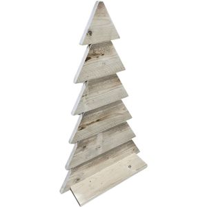 Steigerhouten Decoratieve kerstboom 120cm hoog - van hoge kwaliteit met houten onderstel - kerst - boom - steigerhout - hout- houten - decoratie - interieur