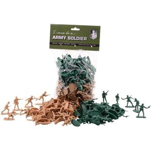 100x Plastic soldaatjes speelgoed figuren - Army Forces soldaat/leger speelfiguurtjes 100 stuks