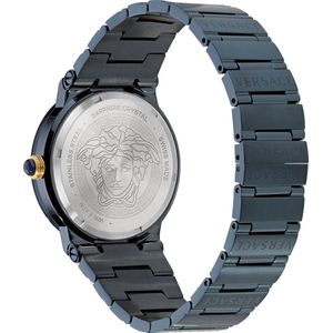 Versace Greca Logo Moonphase VE7G00423 Horloge - Staal - Blauw - Ø 38 mm