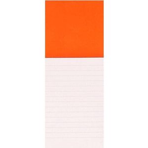 Oranje magneet met notitieblokje