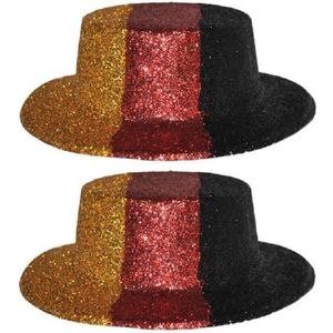 2x stuks supporters Duitsland glitter hoed plastic voor volwassenen - Fans of voor Oktoberfest