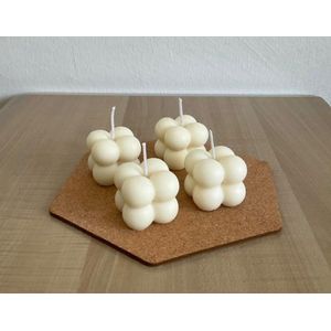 Set van 4 kleine bubbel kaarsen -  bubble kaars - bubble candle - Vegan - handgemaakt