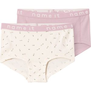 NAME IT NKFHIPSTER 2P BUTTERCREAM FLORAL NOOS Meisjes Slip - Maat 134/140