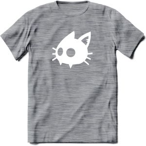 Cat Head - Katten T-Shirt Kleding Cadeau | Dames - Heren - Unisex | Kat / Dieren shirt | Grappig Verjaardag kado | Tshirt Met Print | - Donker Grijs - Gemaleerd - XXL