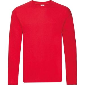 Fruit Of The Loom Heren Originele T-shirt Lange Mouwen (Rood)