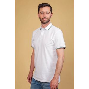 Suitable - Polo Jesse Wit - Slim-fit - Heren Poloshirt Maat L