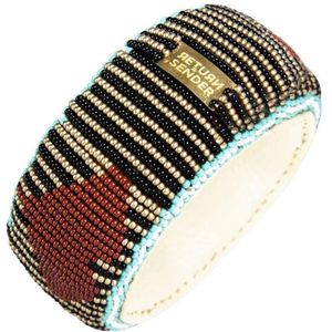 Return to Sender | Bordeauxrode armband 'Hearts' - Beaded bracelet broad - - Rood
