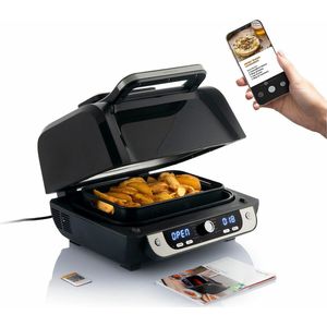 Vetvrije friteuse met grill, accessoires en receptenboek InnovaGoods Air Fryer Fryinn 12-in-1 6000 Zwart Staal 6 L 3400 W