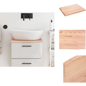 vidaXL Wastafelblad - Wastafelbladen - Blad Voor Wastafel - Tafelblad - Wastafelblad 40x30x2 behandeld massief hout lichtbruin