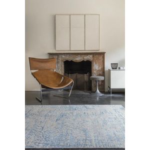 LIGNE PURE Reflect – Vloerkleed – Tapijt – handgeknoopt – wol – eco – modern – Grijs Blauw - 140x200
