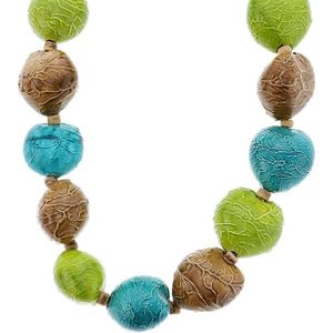Behave Lange ketting met bewerkte multi-color kralen