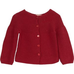 Minora Baby Gebreid Vest - Cardigan Links voor Meisjes en Jongens- Hoogwaardige Baby Kleding- Ronde Hals Unisex Gebreid Vest, 50% Katoen en 50% Acryl-Rood-18 Maanden