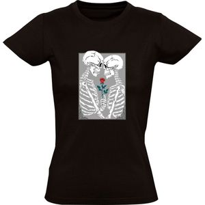 Skelet Dames T-shirt | roos | bloemen | liefde | love | verliefd | relatie | valentijnsdag