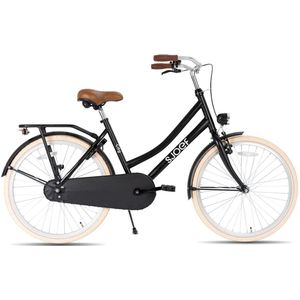SJOEF City Meisjesfiets 26 inch - Kinderfiets voor meisjes van 10 tot 14 jaar - Mat Zwart