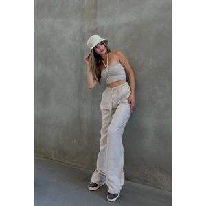 Broek van linnen mix - Maat M - Beige