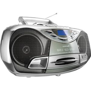 Boombox met CD-speler en FM-radio in zilverkleur - CD-radio RR 510N met cassettespeler en USB MP3-speler cassette speler