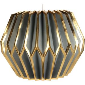 Lampion hanglamp grijs- blauw/goudkl (incl.bekabeling)