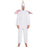 Boland - Volwassenenkostuum - Witte Eenhoorn / Unicorn - pluche - Onesie - max. 1.80 m