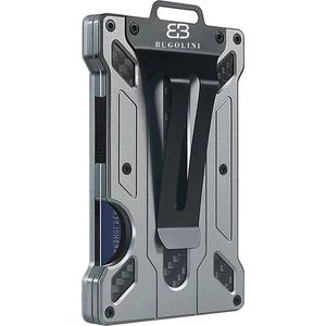BUGOLINI Bellenus - RFID Wallet met Transparante ID-kaarthouder - Slimme portemonnee – Geschikt Voor 15 kaarten - RFID Kaarthouder - Aluminium wallet – portemonnee - Grijs