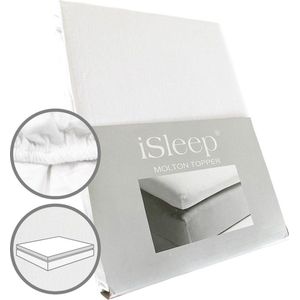 iSleep Molton Topper - 100% Katoen - Tweepersoons - 160x200 cm - Wit