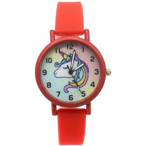 Horloge voor Kinderen - Eenhoorn - Kast 34 mm - Rood