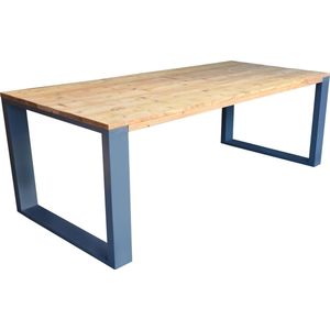 Sanderswoodworks - Eettafel ""New Orleans"" - antraciet industriële tafel vierkante poot - 95/220cm