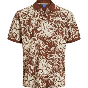 JACK&JONES PLUS JORSPLIT AOP POLO SS PLS Heren Poloshirt - Arabian Spice Aop