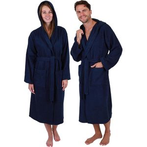 Katoenen badjas met capuchon voor heren en dames, saunabadjas, lange badjas, saunamantel