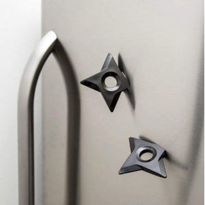 Ninja Shuriken Koelkast Magneet - Zilver 2 stuks